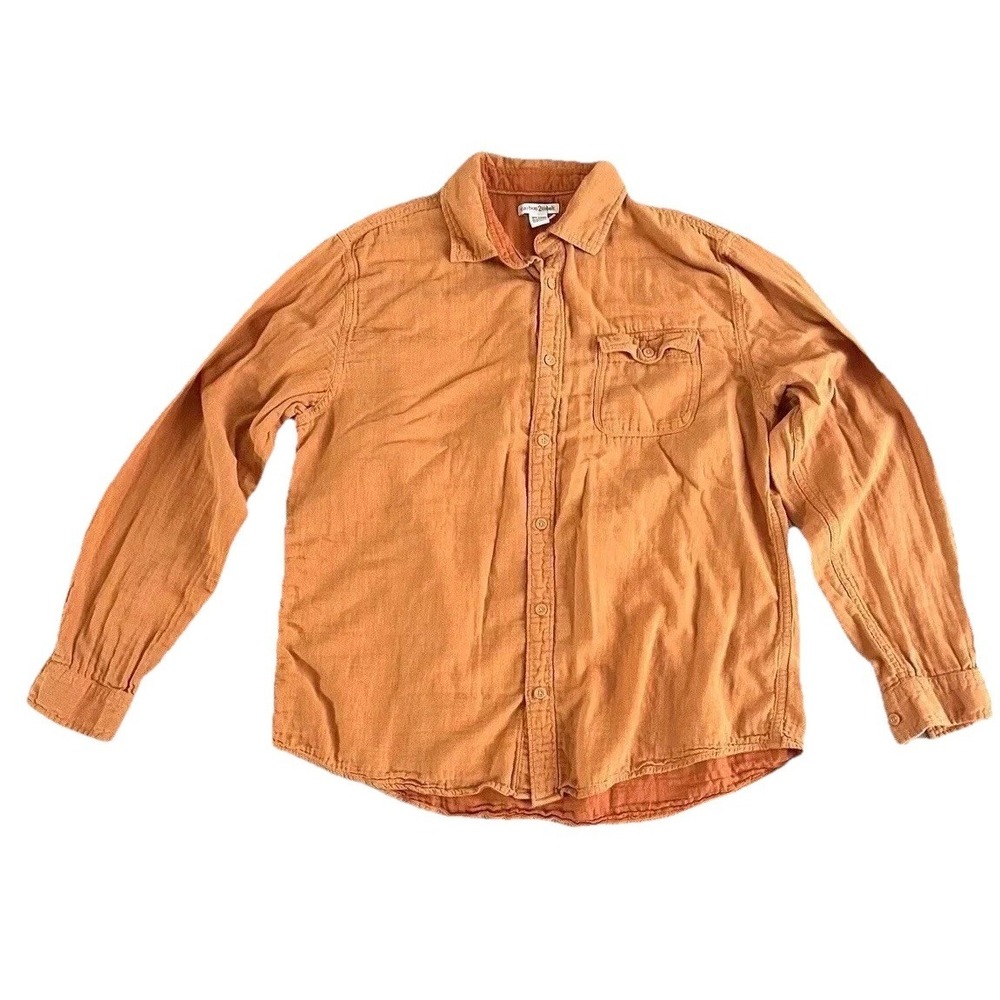 Carbon‎ 2 Cobalt Button Down Shirt Men's Orange Cotton Long Sleeve Size Large